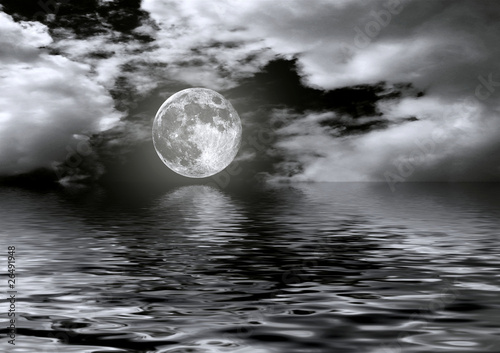 Full moon image with water #26491948