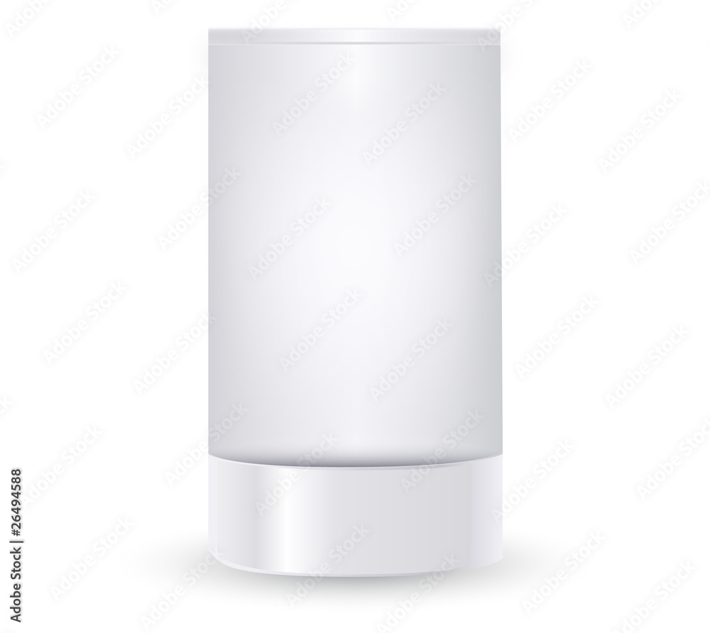 white bottle of a deodorant on a white background