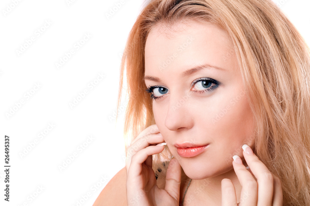 Closeup portrait of a lovely young blonde Closeup portrait of a lovely young blonde