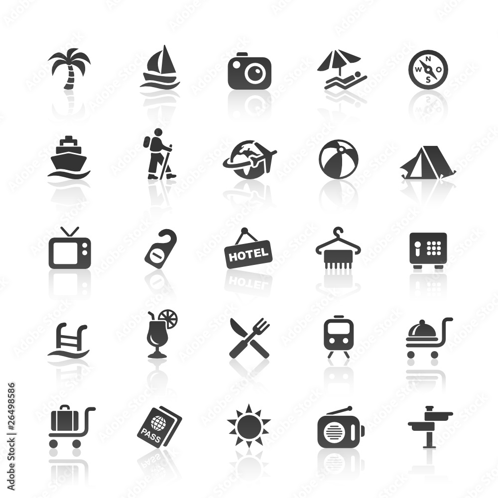 Black Web Icons - Summer and Vacation Black Web Icons - Summer and Vacation