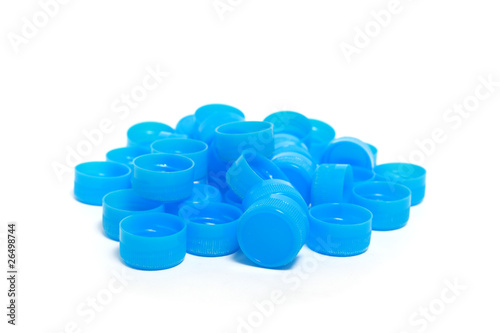 Pile of Blue Bottle Caps