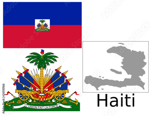 Haiti flag national emblem map