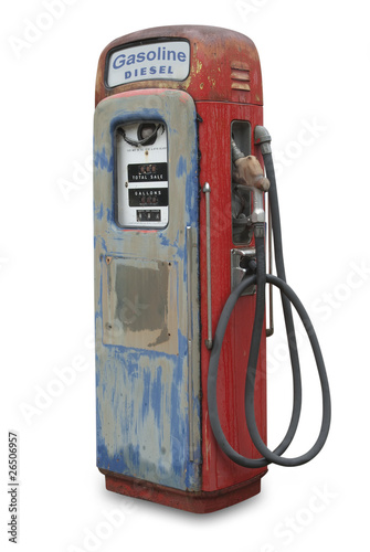 Obraz na płótnie Old gas pump, isolated with clipping path