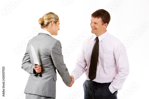 Quadro su tela Dangerous handshake