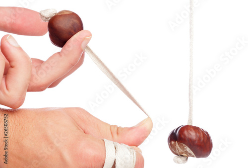 Playing conkers