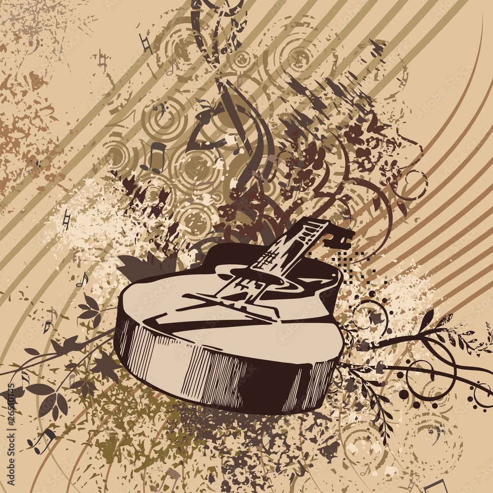 Obraz premium Grunge Music Instrument Background