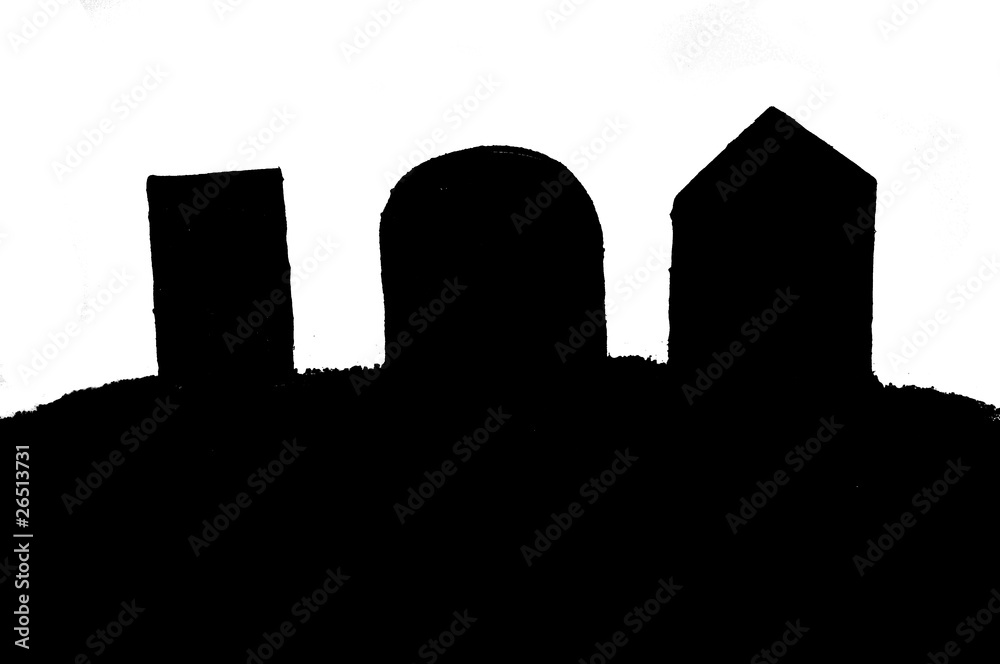 Halloween graves silhouette