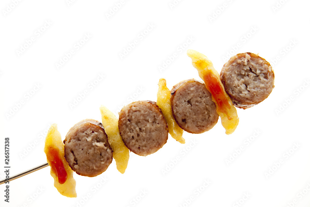 Bratwurst auf Spieß