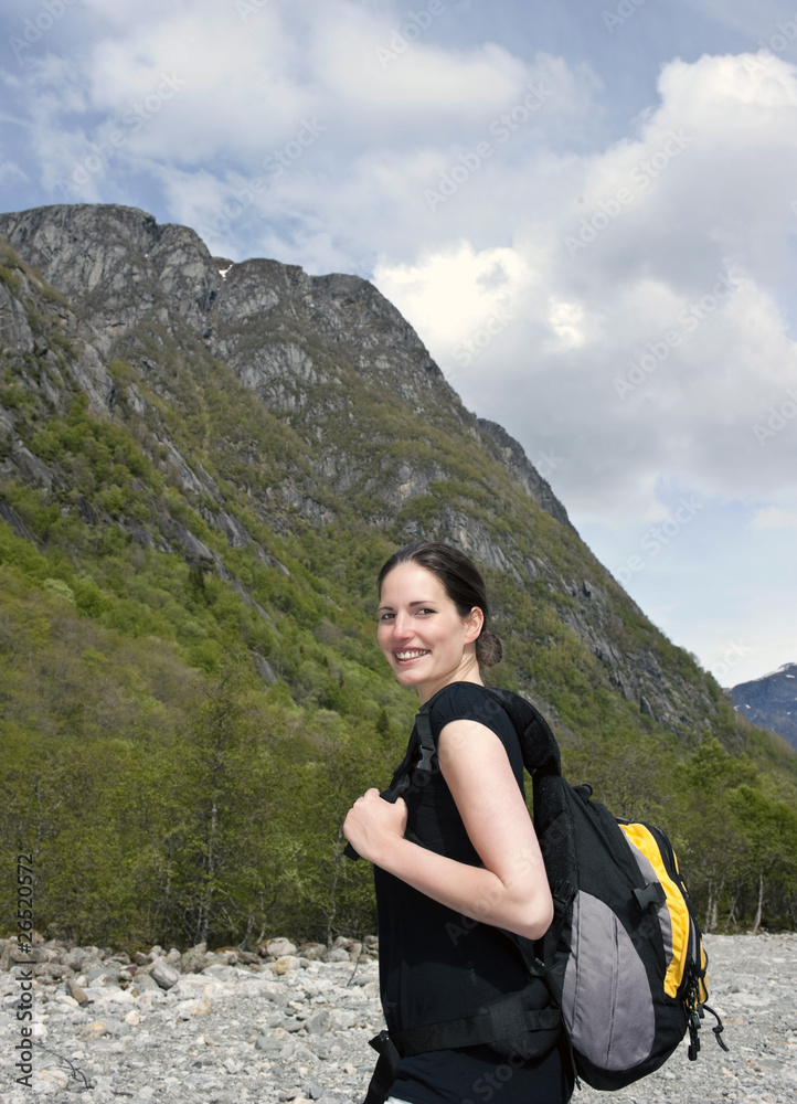 Naklejka premium Woman hiker 4