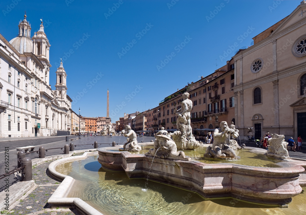 Piazza Navona, fontana del Moro, 1654, Roma