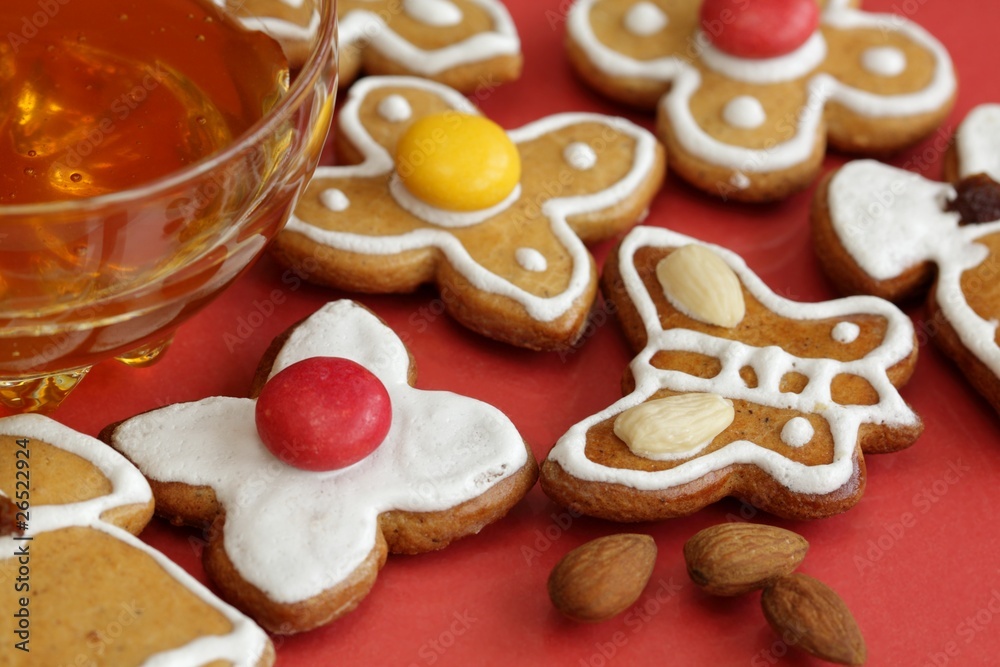 Christmas gingerbread and honey