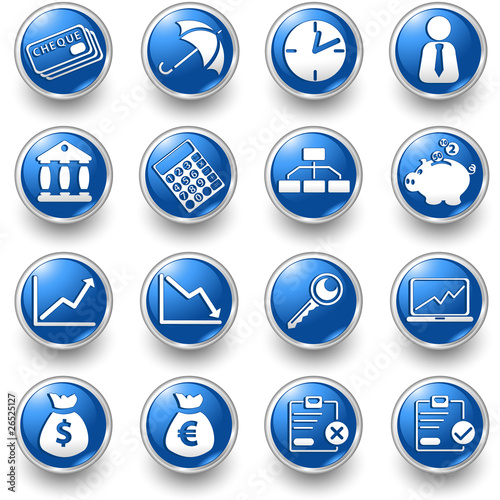 economic blue Buttons