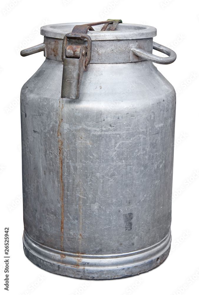 Old milk-can isolated over white. Clipping path included. Old milk-can isolated over white. Clipping path included.