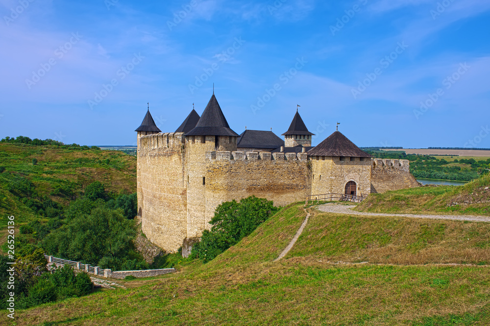 HDR view of Khotyn Fortress 13-15th centuries in Ukraine.