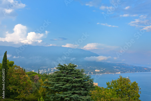 Landscape with sea and mountains. View on Yalta  Ukraine 