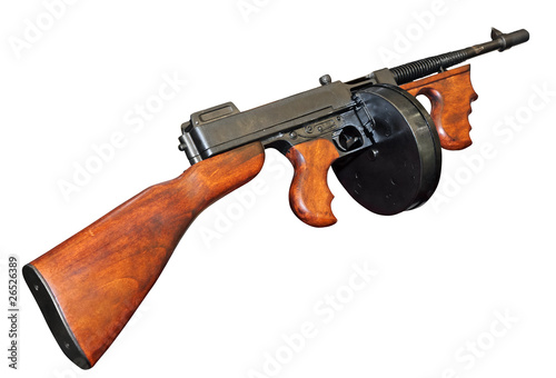 Old good gangsters Tommy-gun. Clipping path incl.