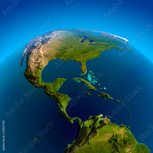 Caribbean, Pacific and Atlantic Oceans