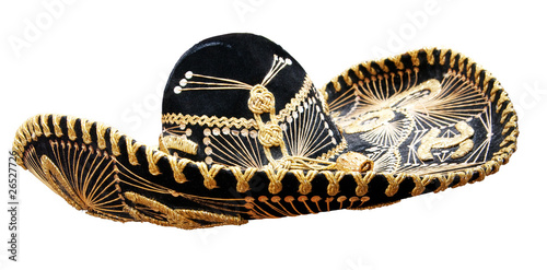 Vintage Mexican Sombrero. Clipping path incl. photo