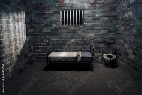 Fotótapéta Dark prison cell at night
