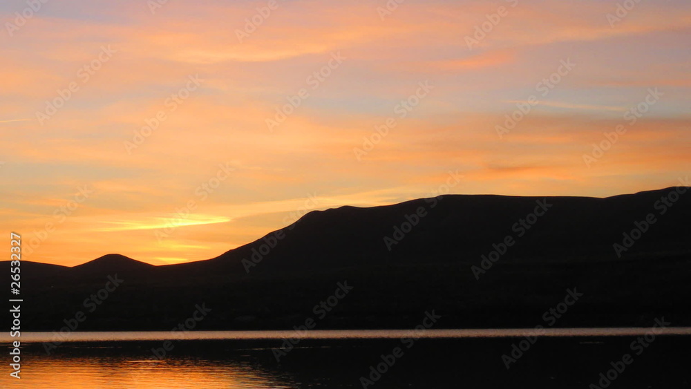 sunrise on morning lake with mountain sunrise on morning lake with mountain