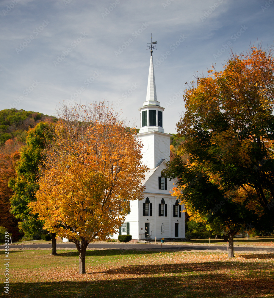Townshend Church in Fall Townshend Church in Fall