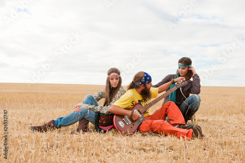 hippies in the field