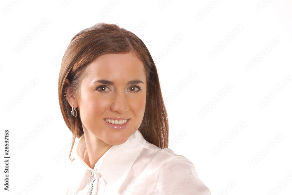 portrait of a businesswoman with long hair