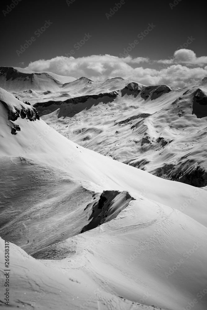 Fototapeta premium Alpy - czarno-białe