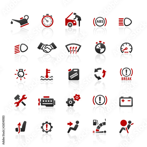 Red Black Web Icons - Car & Workshop