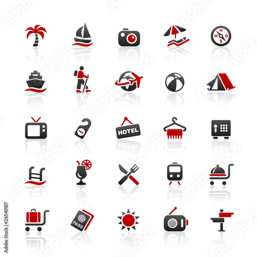 Red Black Web Icons - Summer and Vacation