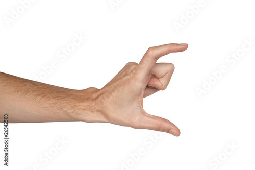 man's hand isolated on white background (size)