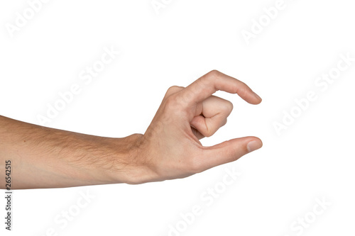man's hand isolated on white background (size)