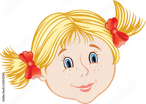 cartoon smiling face of little girl