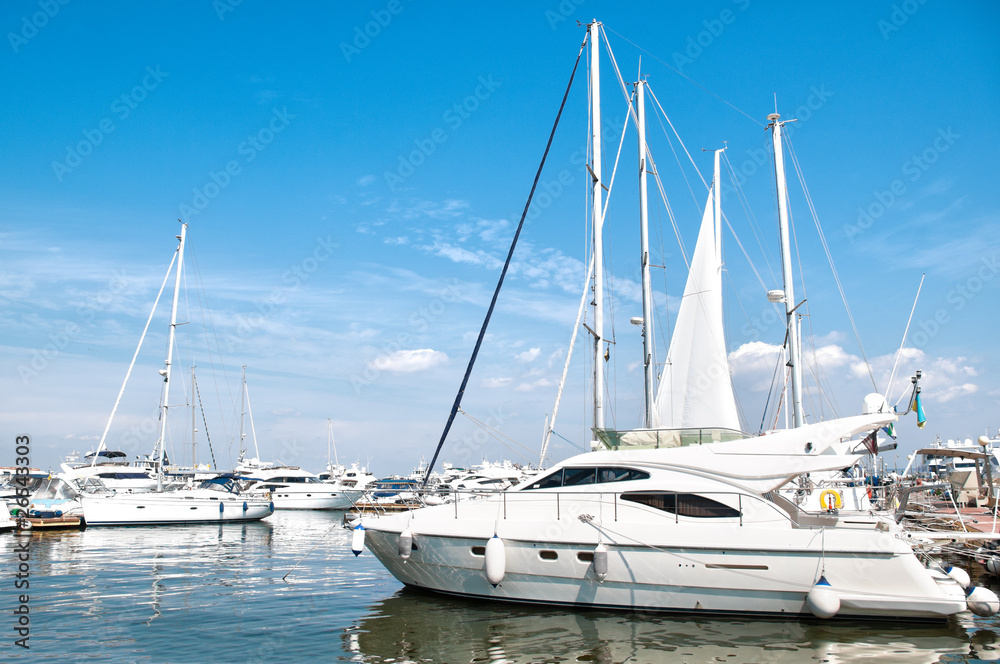 yachts at sea port