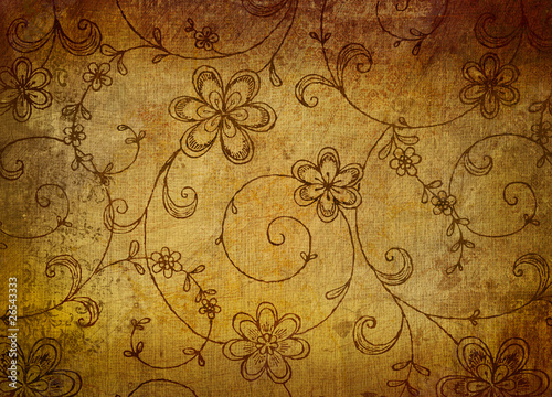 Vintage floral paper with grunge effect