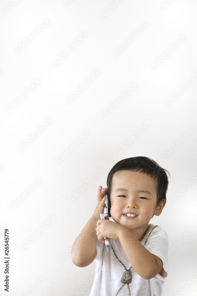 A child with mobile A child with mobile