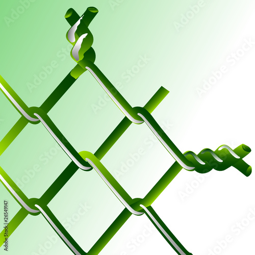part of the green fence