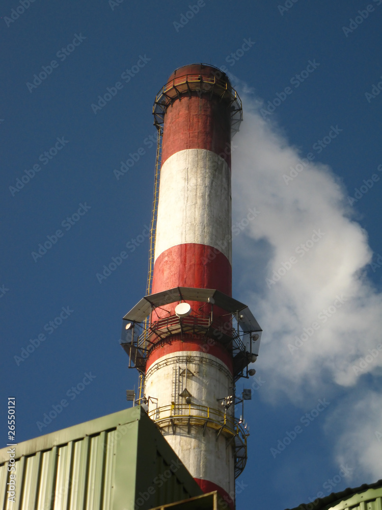 red and white chimney