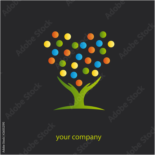 logo entreprise, arbre, coeur