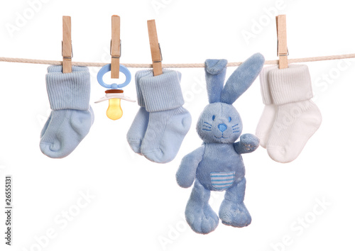 Baby goods hanging on the clothesline