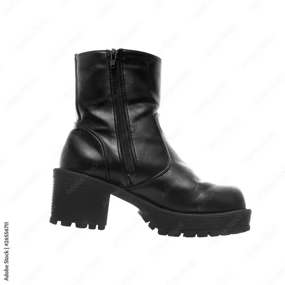 Big Black Leather Boot