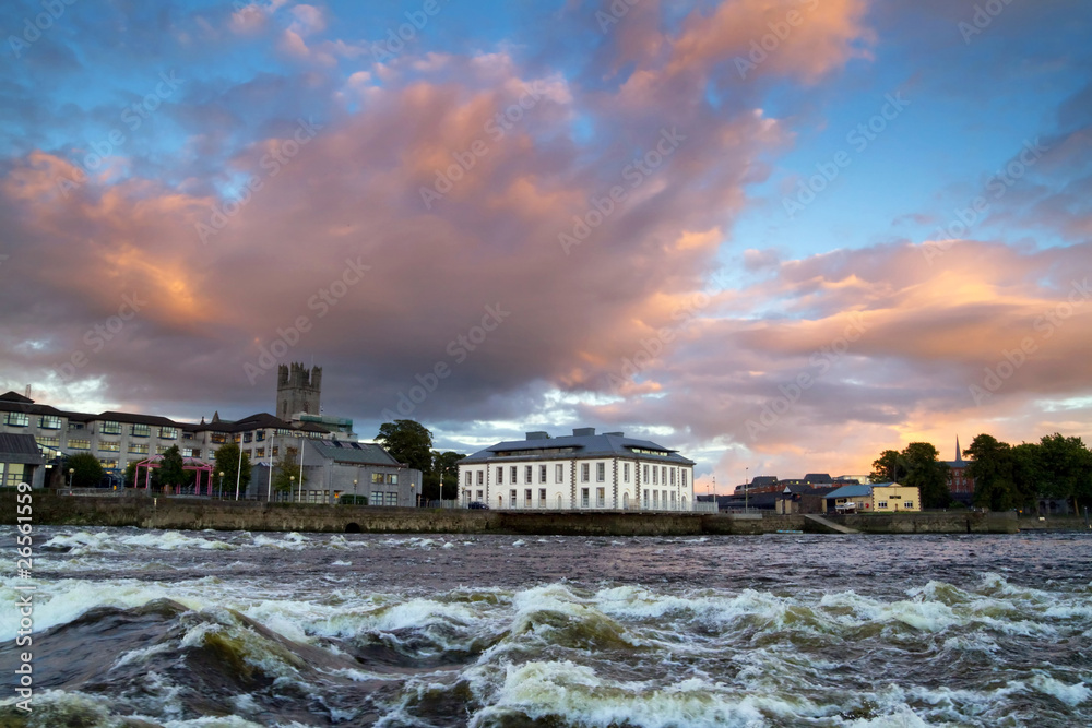 Limerick city at sunset