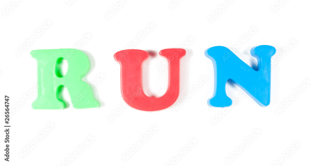 run written in fridge magnets run written in fridge magnets