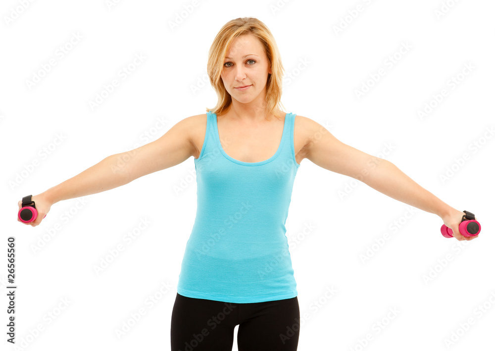 Woman with dumbbells Woman with dumbbells