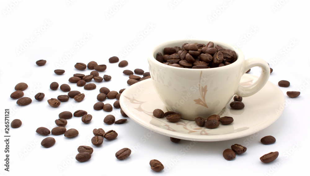 Full cup of coffee grain Full cup of coffee grain