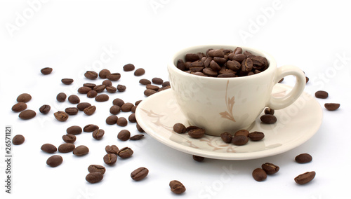 Full cup of coffee grain