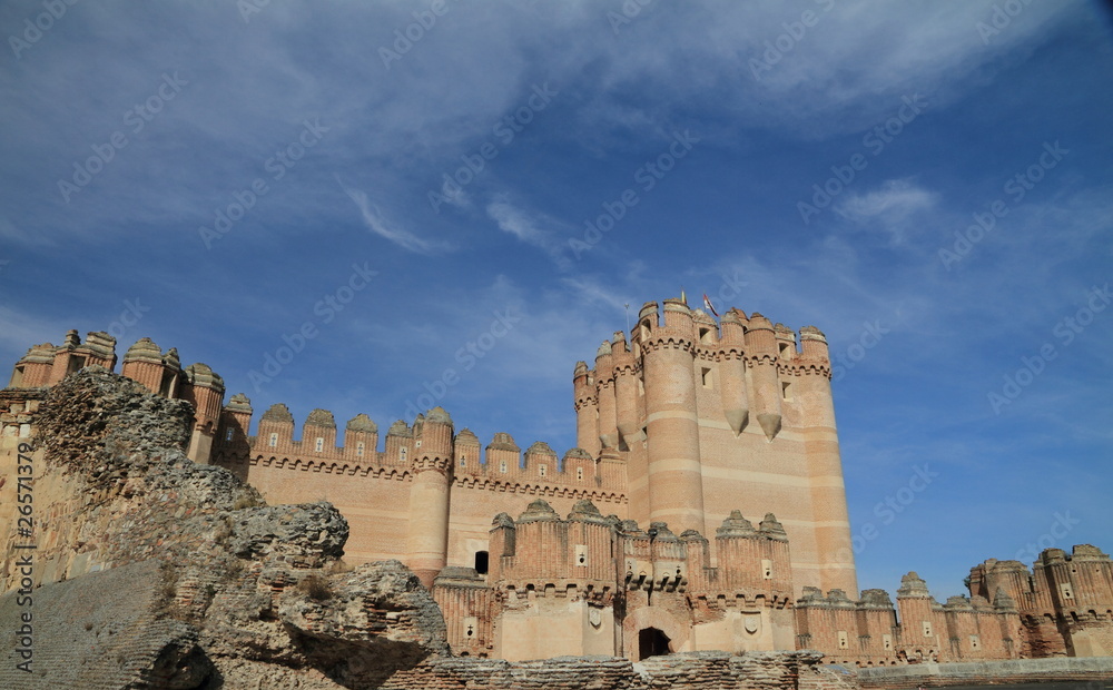 Castle of Coca in gothic-mudejar style, Spain