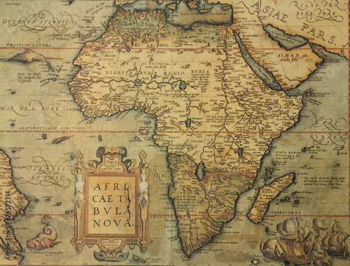 Photo antique map of Africa