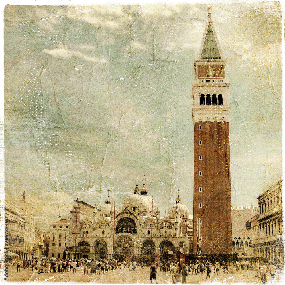 Obraz premium Venice - great italian landmarks vintage series