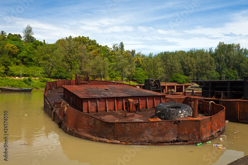 Sunk Old Boat in Port Blair